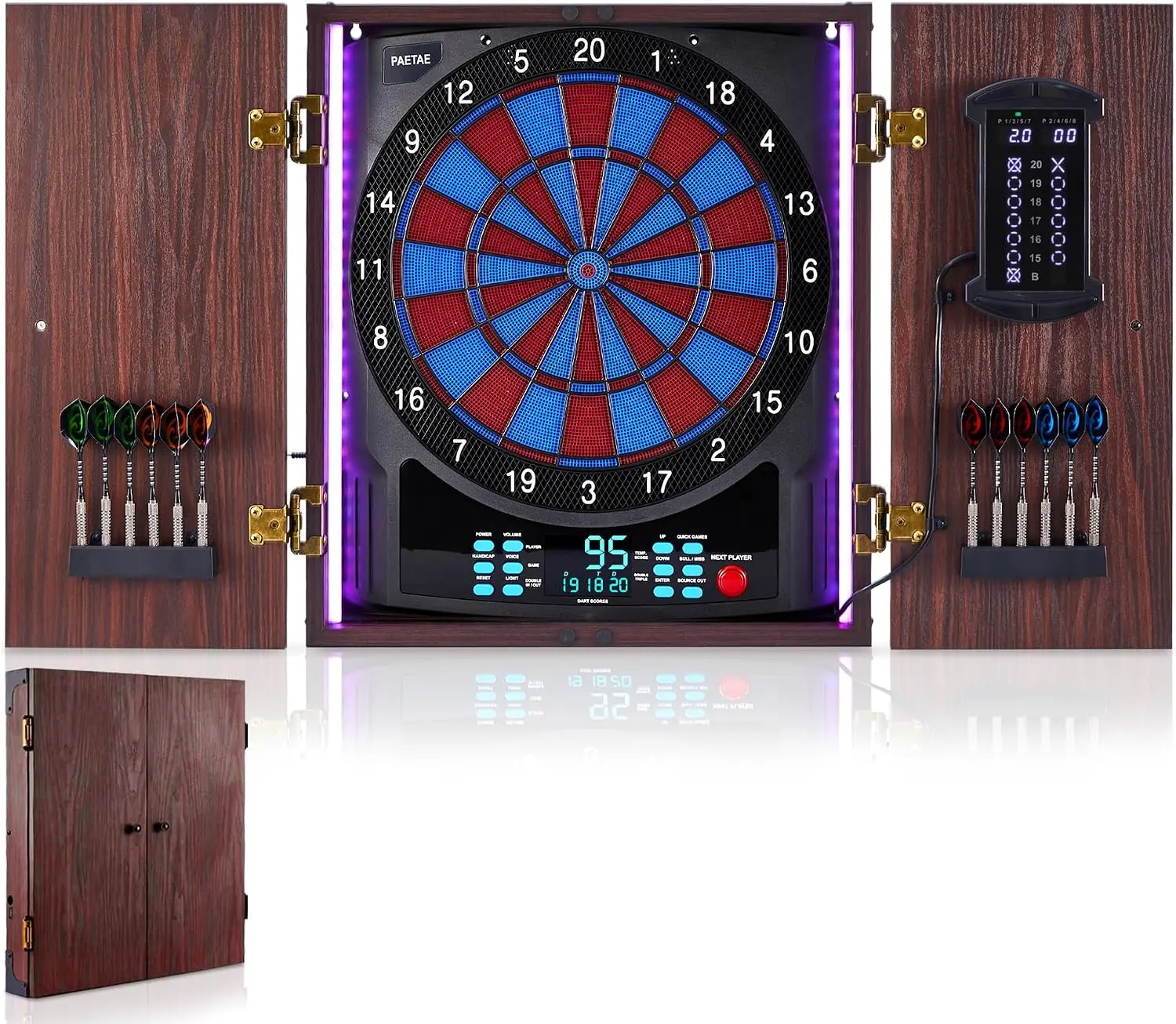 Electronic Dartboard Cabinet - Электронный дартс-кабинет с дартс-таргетом для мягких